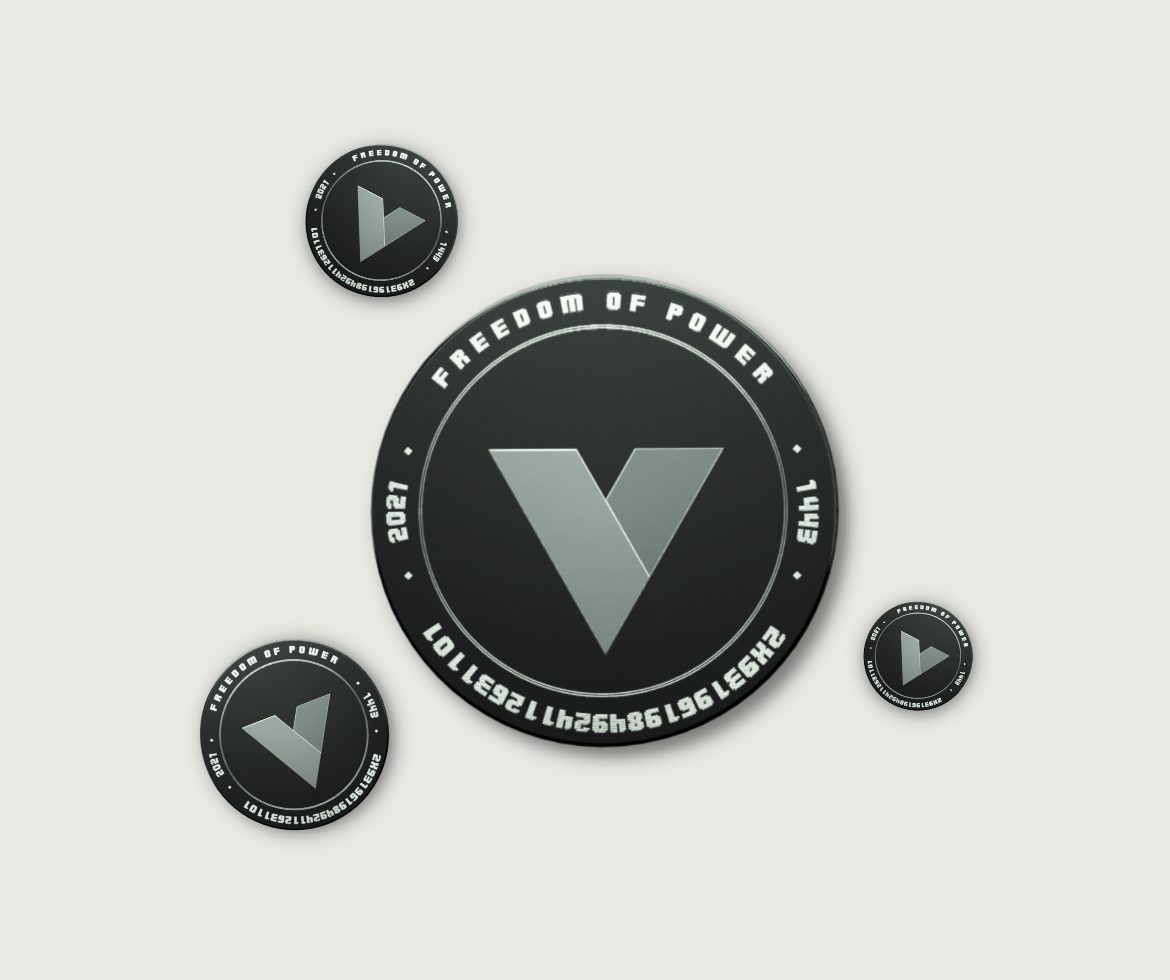 viptocoin crypto currency coins floating in air